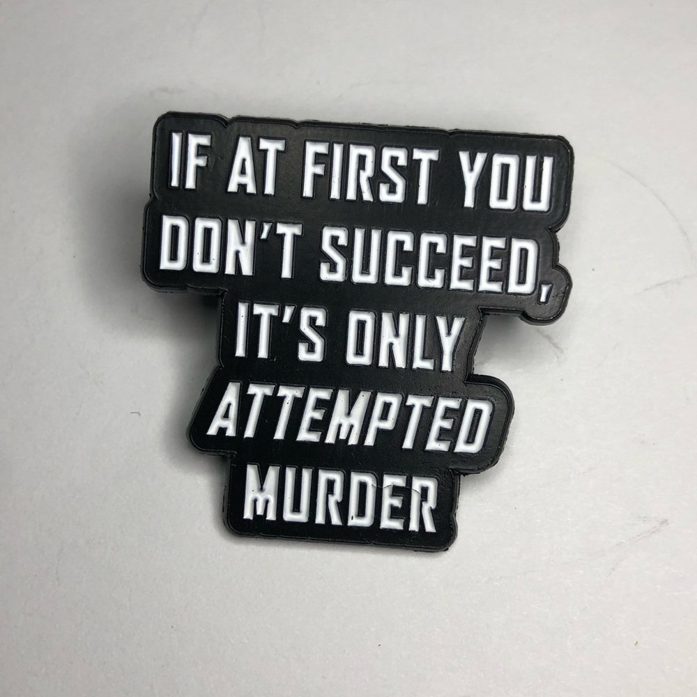 Black and White Enamel Pin